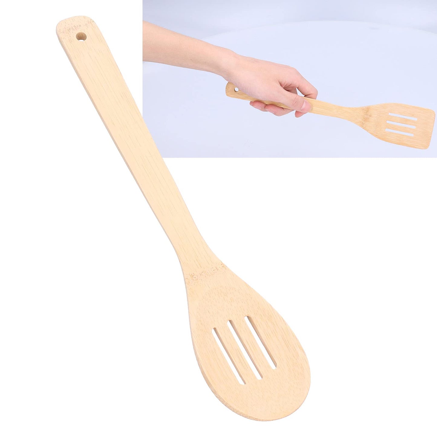 Glomora 4Pcs Kitchen Cooking Utensils Set, Cooking Spoon Square Spatula Circular Slotted Spatula Kitchen Utensil, Quality Kitchen Baking and Cooking Tools