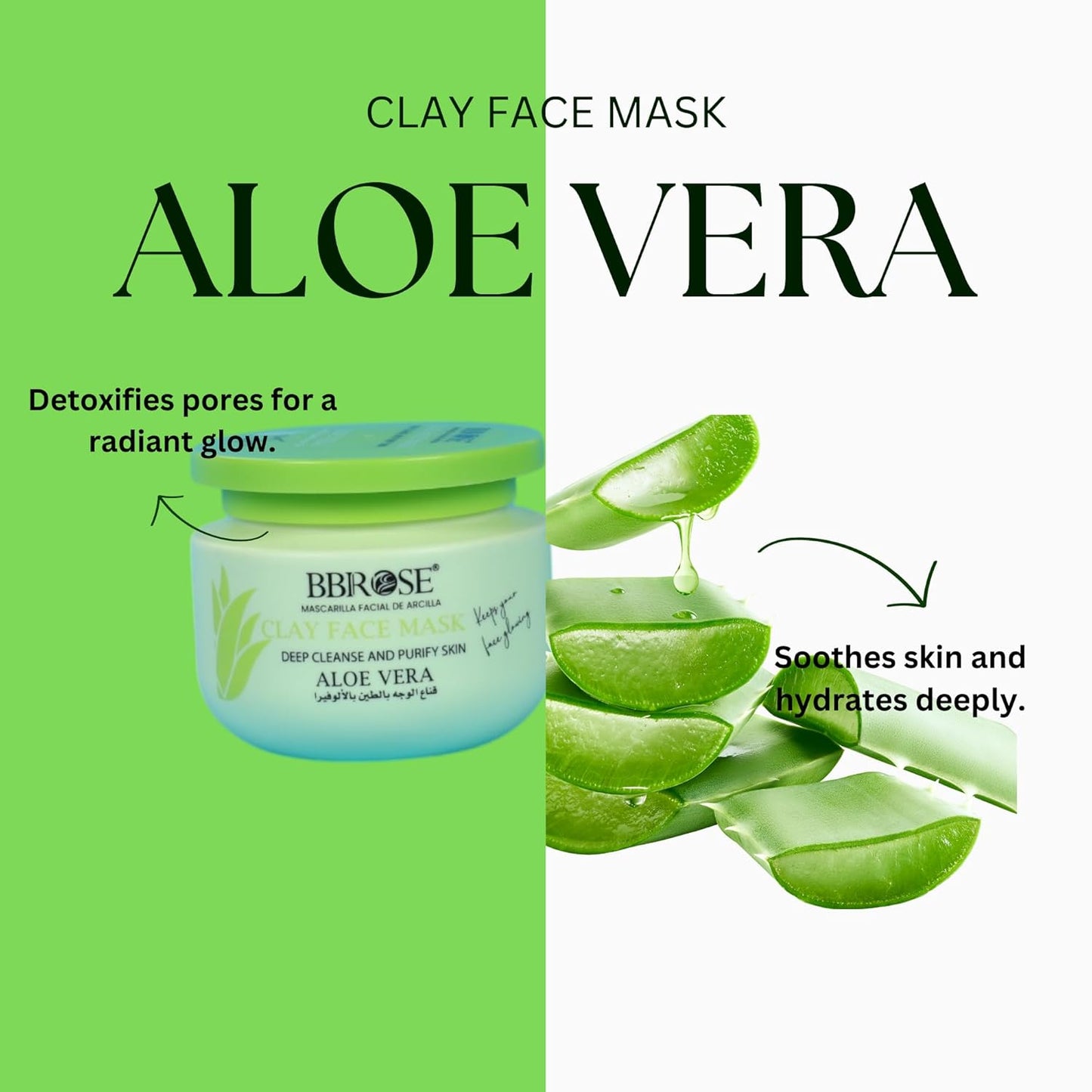 BBRose, Aloe Vera, Deep cleanse and purify skin, Clay face mask