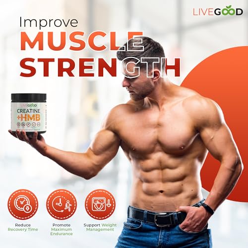 Creatine Plus HMB Supplement, 3g HMB for Muscle Strength & Recovery, 8.5oz.