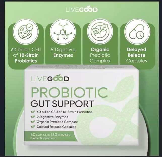 Probiotic Gut Support, 60 Capsules, 60 Billion CFU Probiotics, Digestive Enzymes