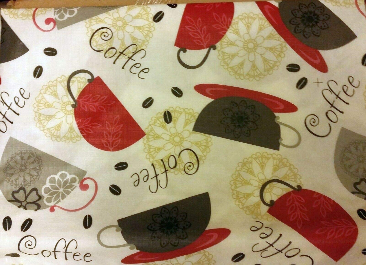 THE RAISE Tablecloth 52"x 90" (6-8 PPL) Oblong, Coffee Cups & Beans # 1