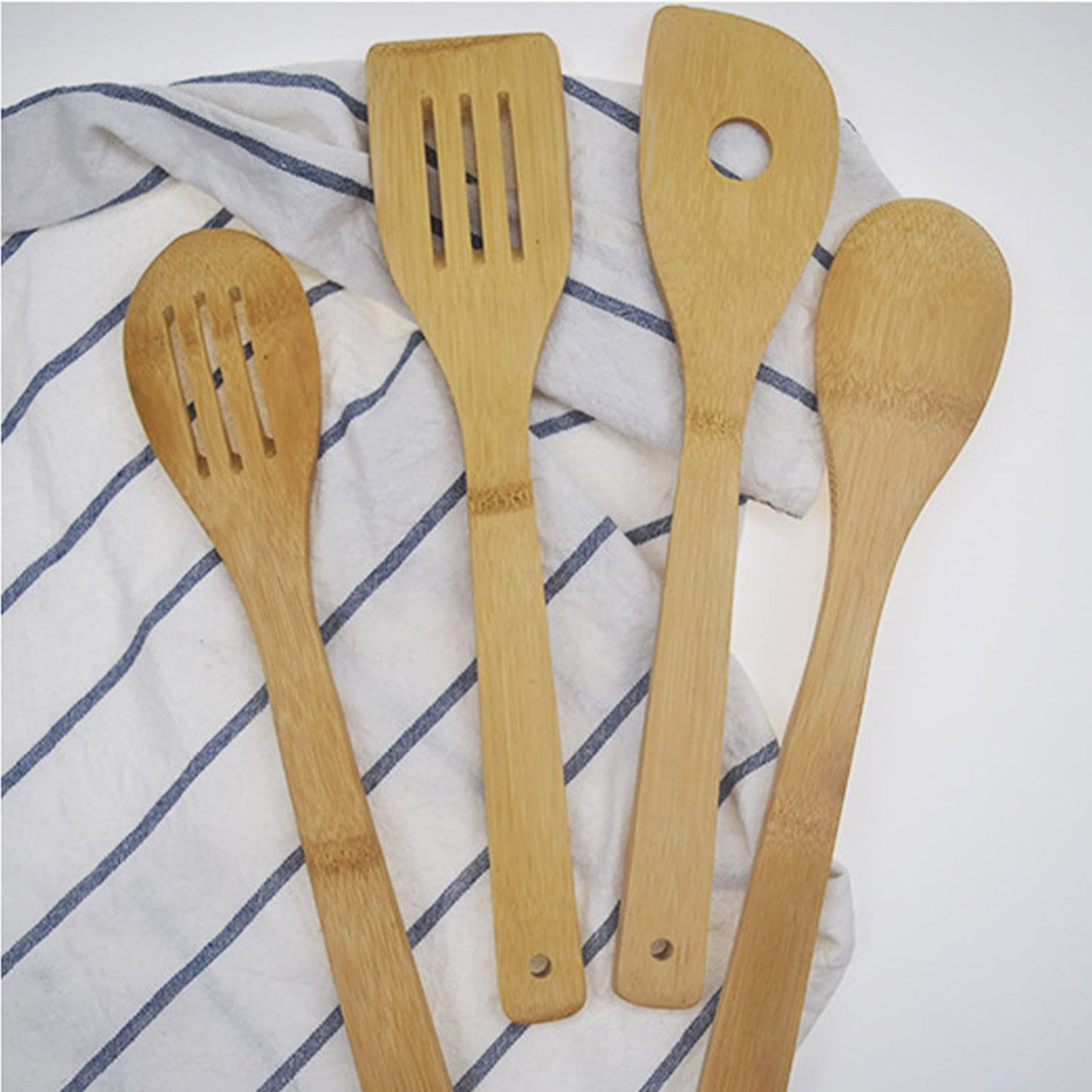 Glomora 4Pcs Kitchen Cooking Utensils Set, Cooking Spoon Square Spatula Circular Slotted Spatula Kitchen Utensil, Quality Kitchen Baking and Cooking Tools