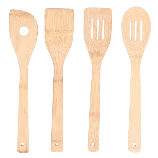 Glomora 4Pcs Kitchen Cooking Utensils Set, Cooking Spoon Square Spatula Circular Slotted Spatula Kitchen Utensil, Quality Kitchen Baking and Cooking Tools