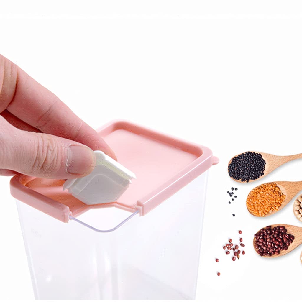 Kitchen jars Food Storage Container With Lid 3 Piece Kitchen Canister Set Clear Square Plastic Stackable Canister Set For Grains Dried Fruit Useful Container Set