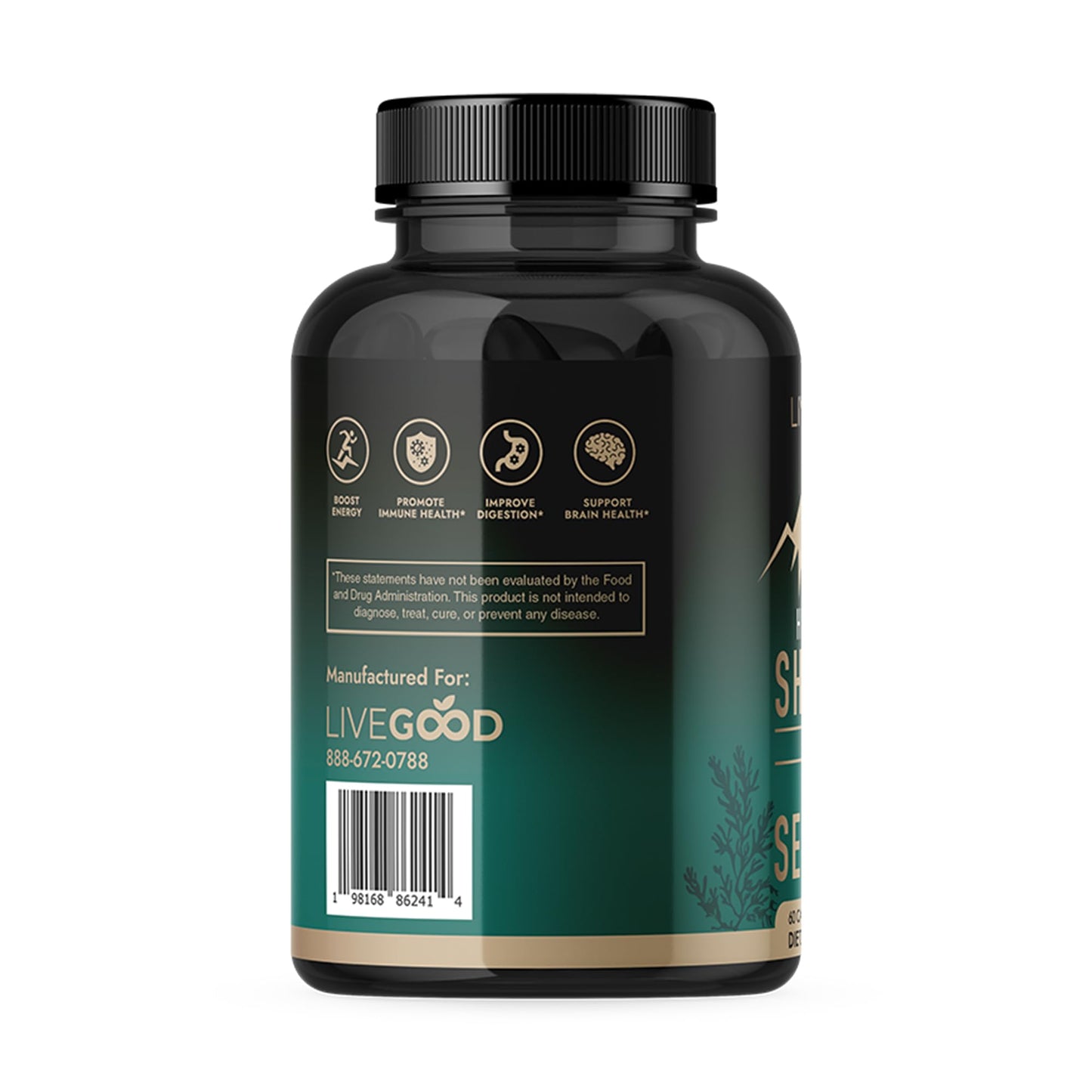 Himalayan Shilajit & Organic Sea Moss, Rich in Fulvic Acid & Iodine, Vegan & Gelatin-Free, 60 Capsules