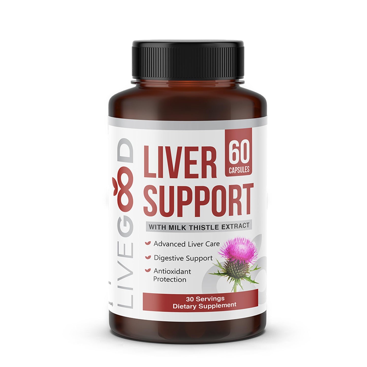 Liver Support - with Milk Thistle, NAC, TUDCA, Turmeric, Dandelion Root, Alpha Lipoic Acid, Natural Detox & Cleanse Formula, Non-GMO, 60 Capsules