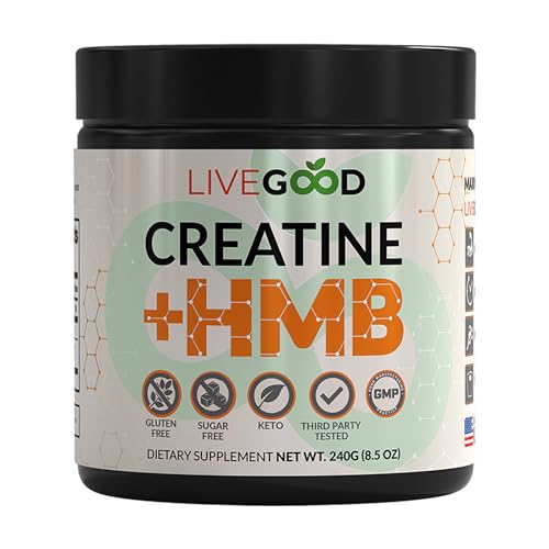 Creatine Plus HMB Supplement, 3g HMB for Muscle Strength & Recovery, 8.5oz.