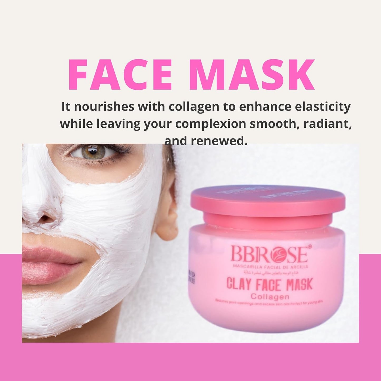 BBRose, Collagen, Deep cleanse and purify skin, Clay face mask