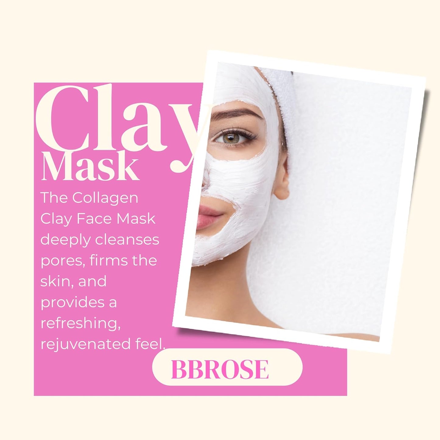 BBRose, Collagen, Deep cleanse and purify skin, Clay face mask