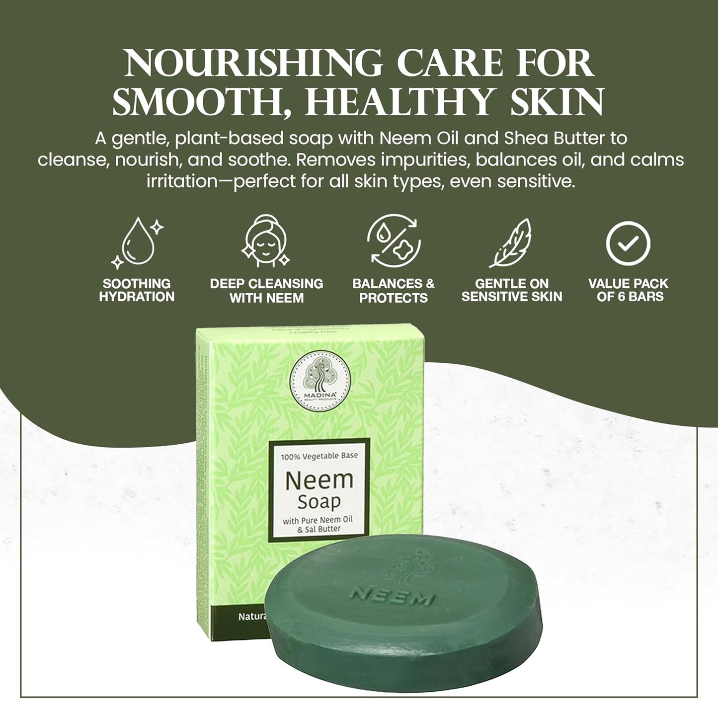 Neem Oil Soap with Sal Butter (Pack of 3)
