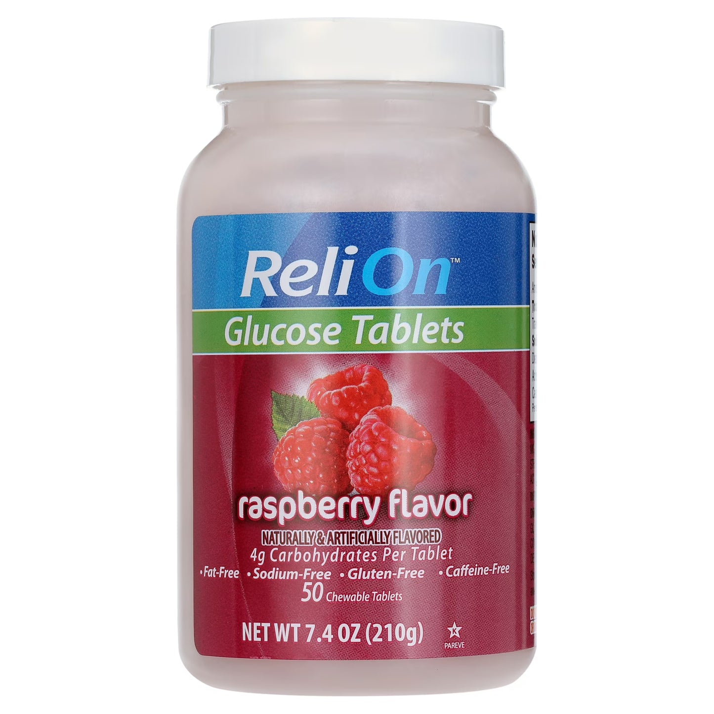 ReliOn Glucose Tablets, Raspberry Flavor, 50 Count