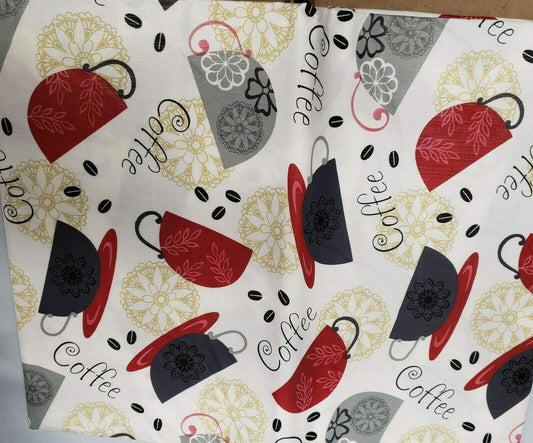 THE RAISE Tablecloth 52"x 90" (6-8 PPL) Oblong, Coffee Cups & Beans # 1