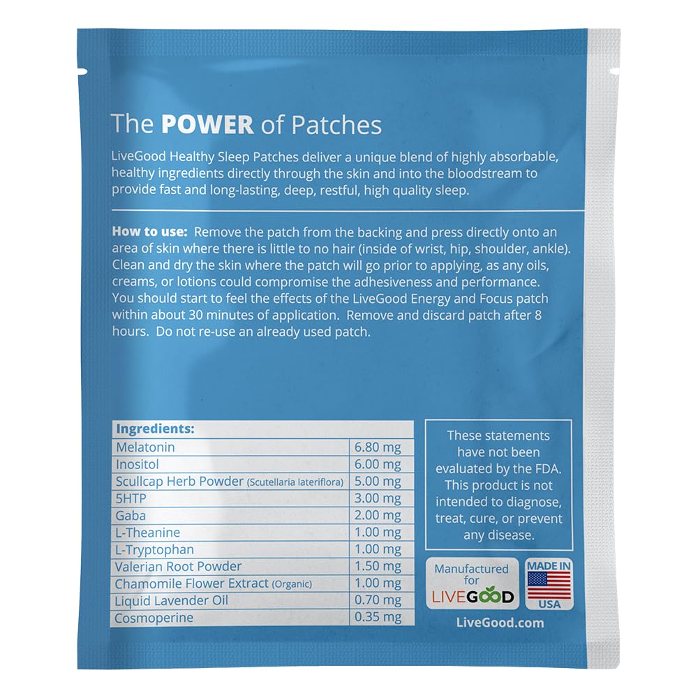 Energy and Focus Patches, Sleep Patches, 30-Day Supply