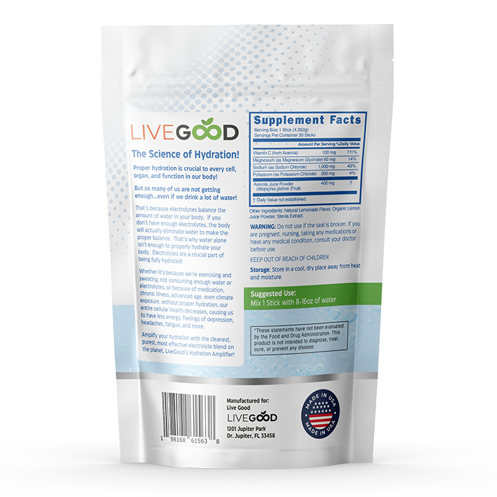 Hydration Amplifier, 30 Stick Packs, Electrolyte Drink Mix, 300g / 10.6oz
