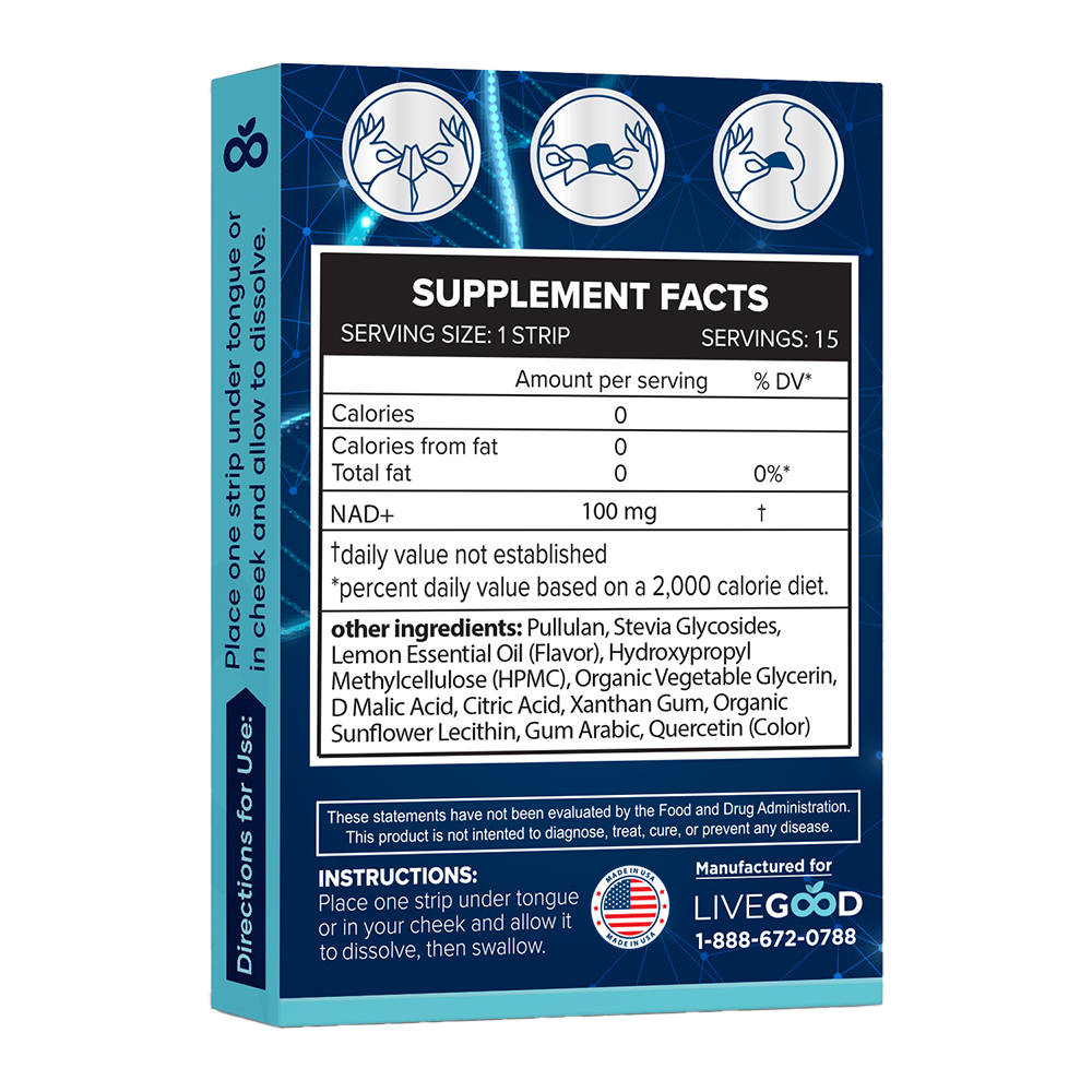 Nad+, Dissolving Strips, Advanced Cellular Energy Support, Promote Healthy Aging