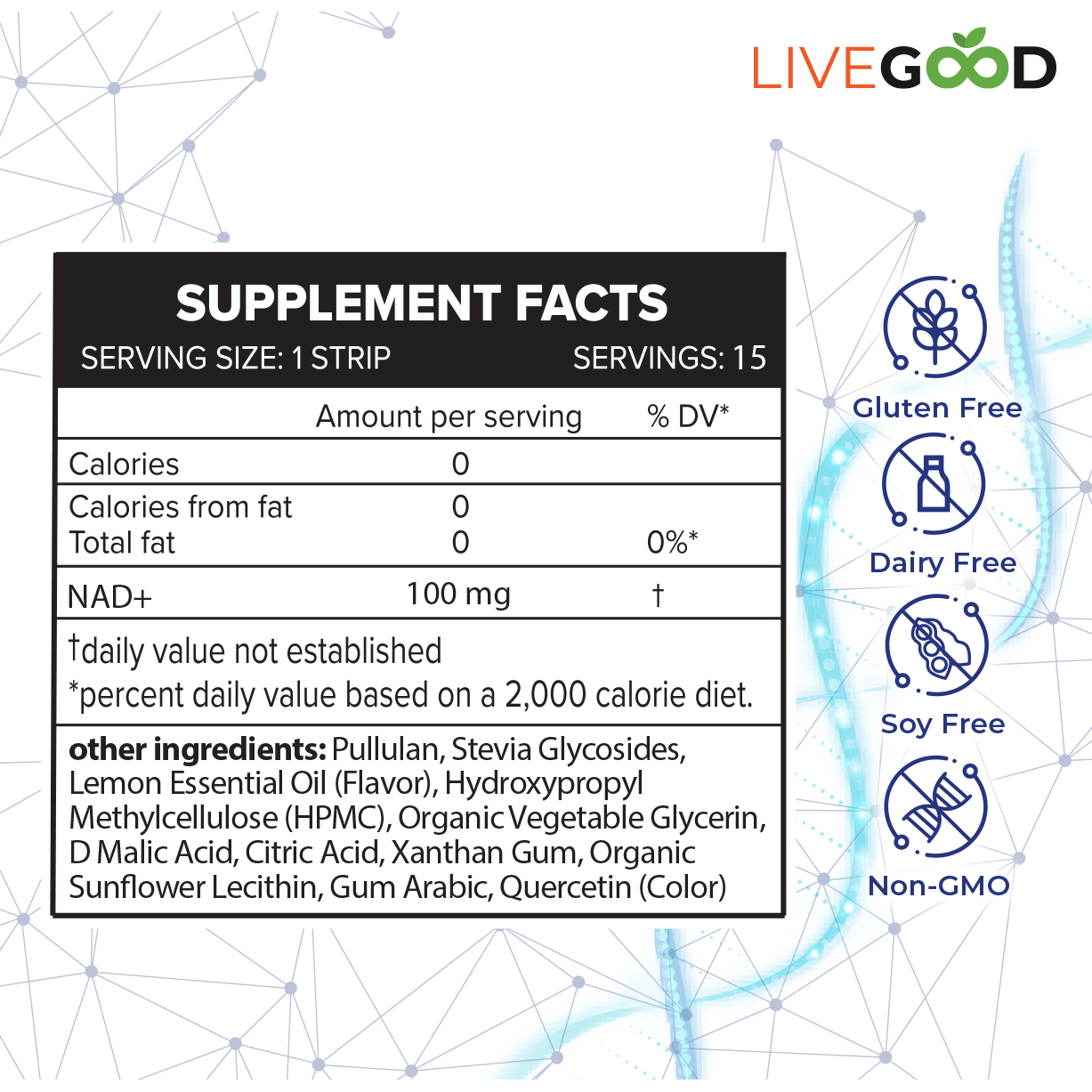 Nad+, Dissolving Strips, Advanced Cellular Energy Support, Promote Healthy Aging
